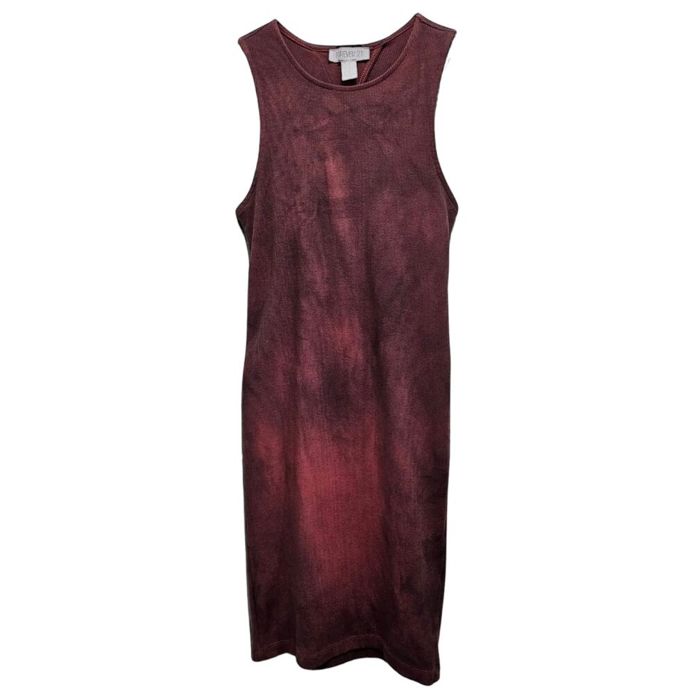 Tie-Dye Fitted Ribbed Knit Cutout Mini Dress